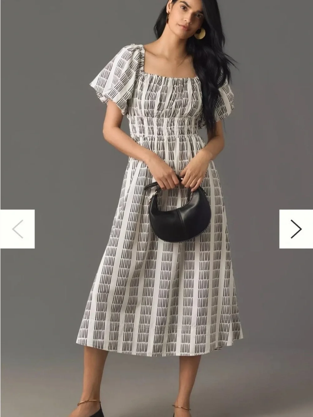 Anthropologie Maeve Puff-Sleeve Midi Dress - Picture 1 of 4